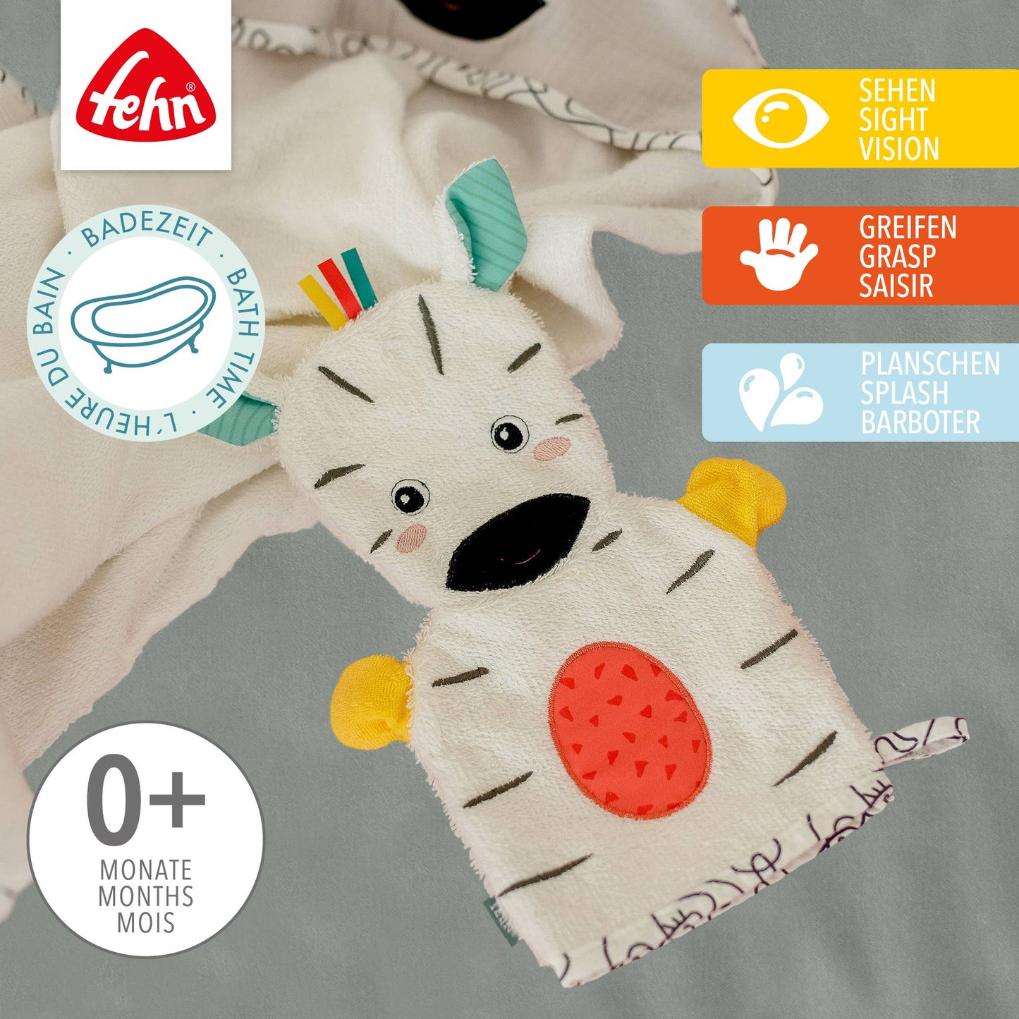 Zebra washandschoen - washandje met dierenprint