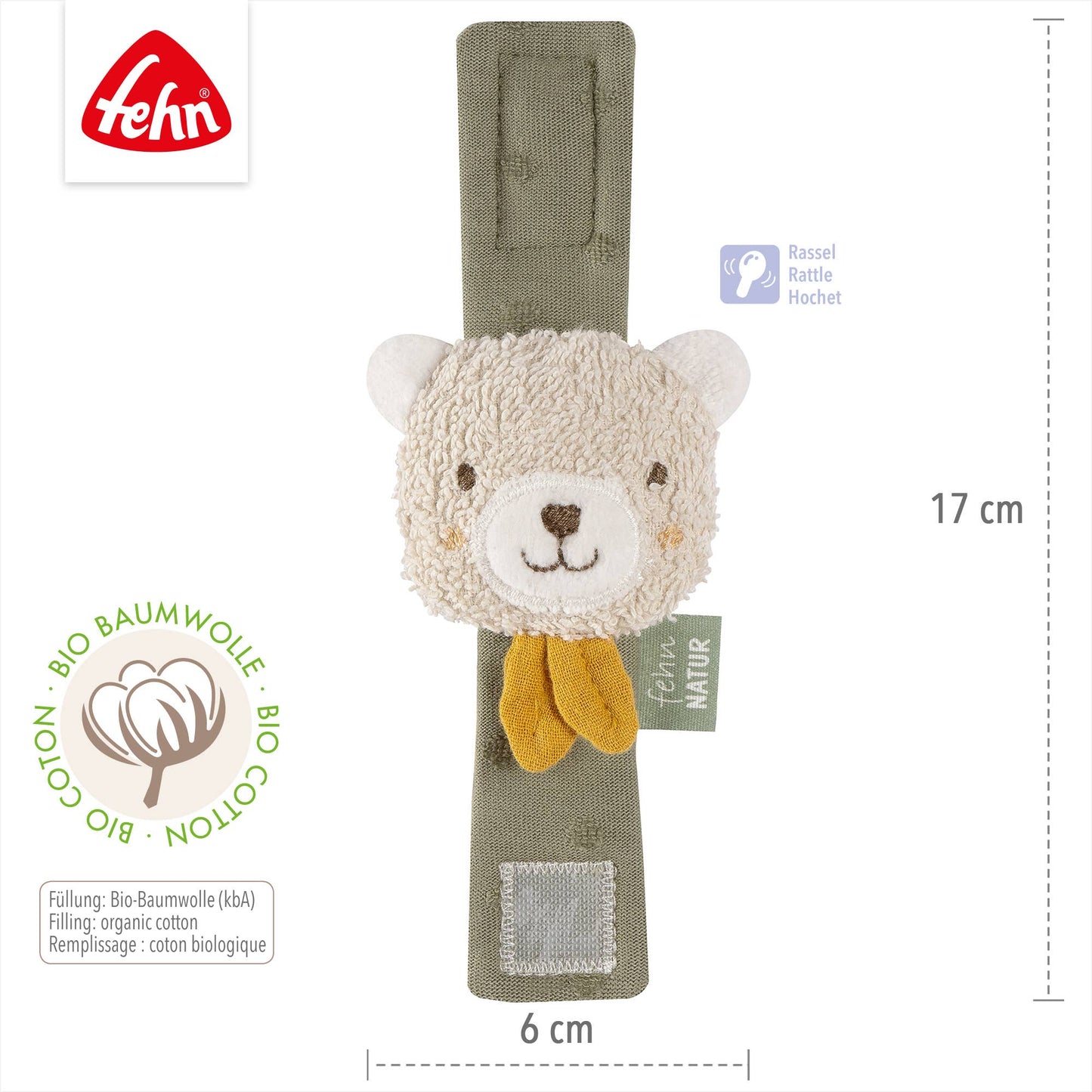 Bear Fehnnatur rammelarmband - activiteitenarmband met rammelaar