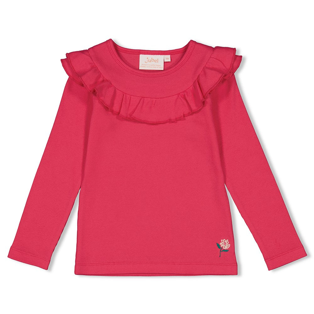 Jubel - Longsleeve ruches - Girls Club - Roze