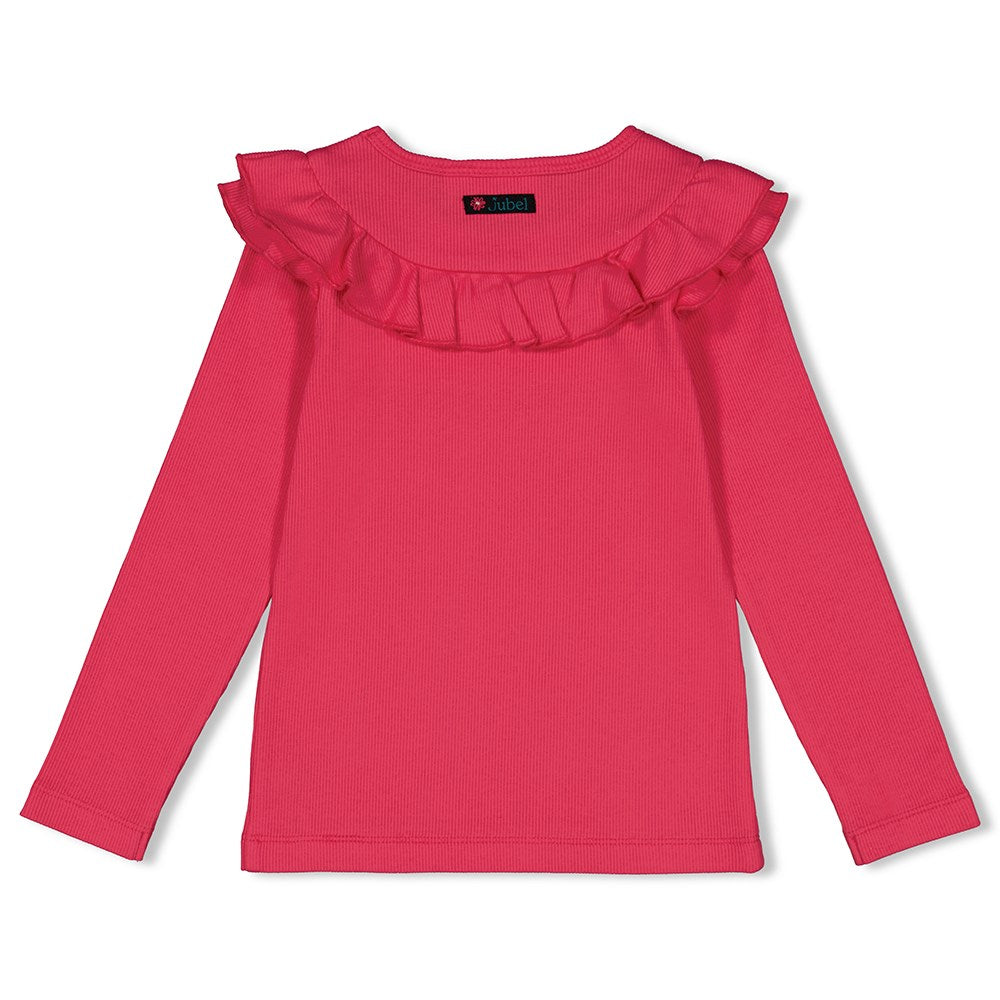 Jubel - Longsleeve ruches - Girls Club - Roze