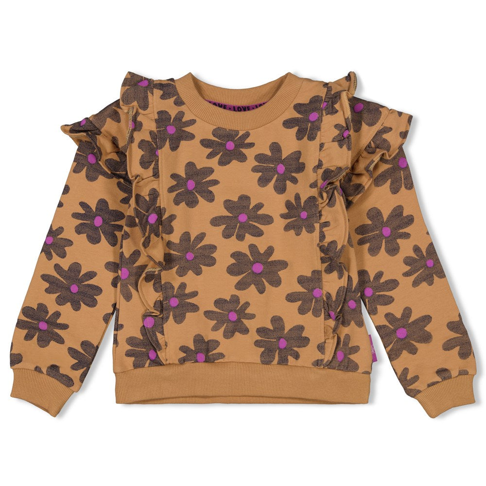 Jubel - Sweater AOP - Flowers For Life - Camel