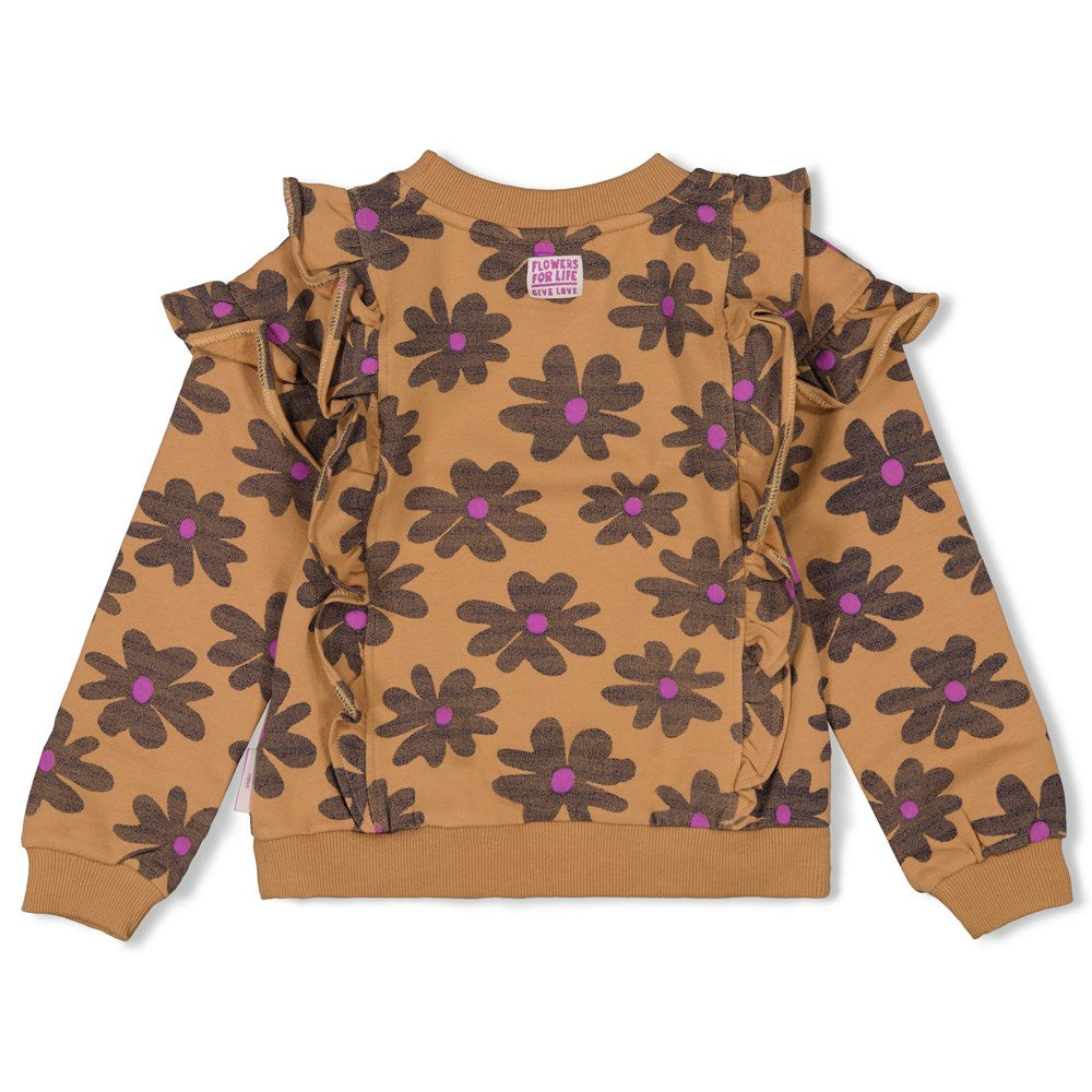 Jubel - Sweater AOP - Flowers For Life - Camel