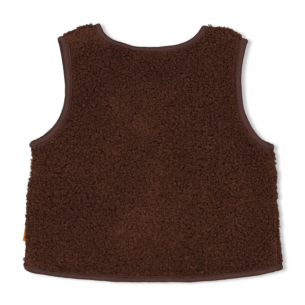 Jubel - Gilet Teddy - Color Me Panther - Donkerbruin