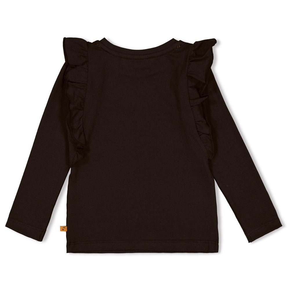 Jubel - Longsleeve ruches - Color Me Panther - Zwart