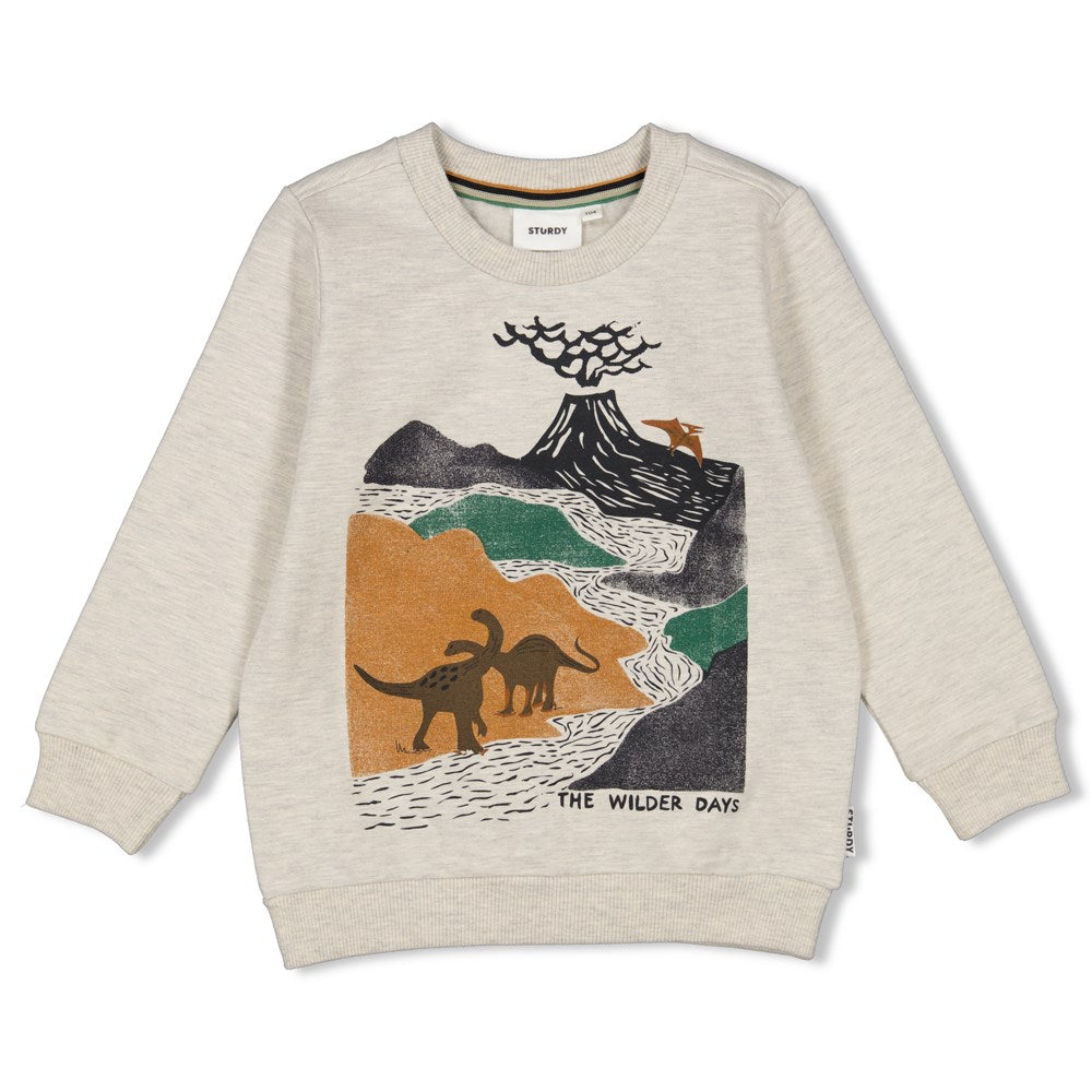 Sturdy - Sweater - He Ho Dino - Offwhite melange