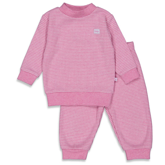 Feetje - Wafel Pyjama Melange - Roze